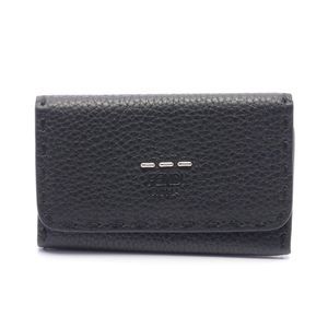 Good Fendi Selleria Key Holder Black Leather 7AP011